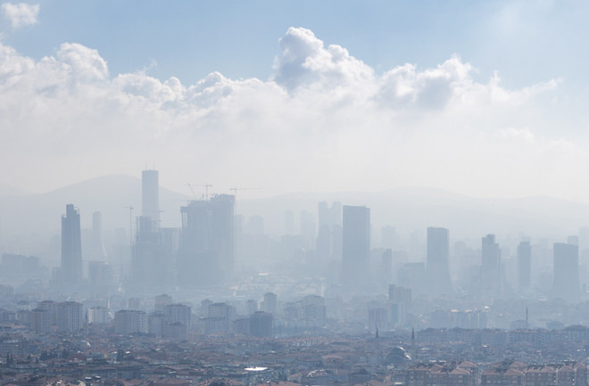 Smoggy skyline- shutterstock
