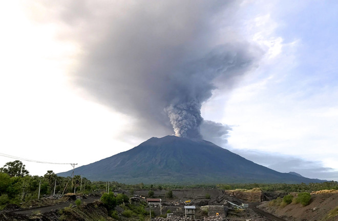 Agung in Indonesia erupting in November 2017.