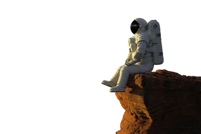 isolated astronaut on mars