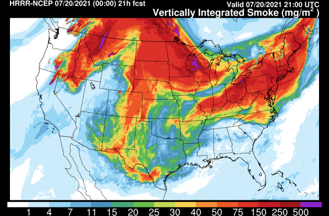 Wildfire Smoke Spreads Nearly Coast-to-Coast