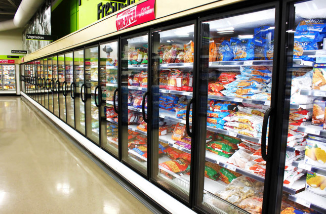 ultra-processed food in a supermarket fridge