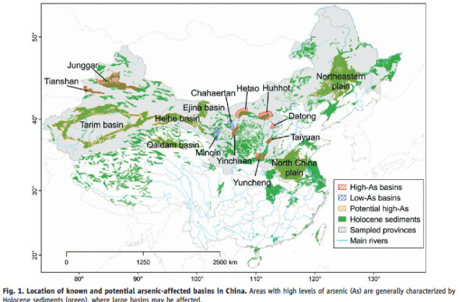 Map of Arsenic in China