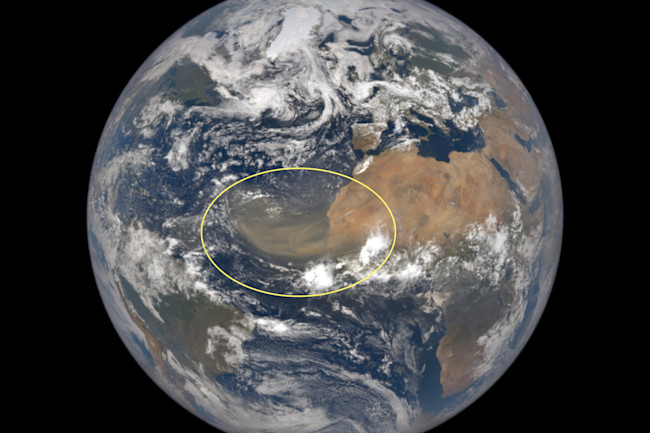 Giant Saharan Dust Cloud Blowing Over The Atlantic Is Visible From