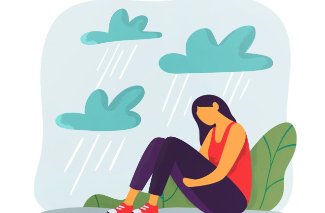 Sadness, Grief, Depression Illustration - Shutterstock