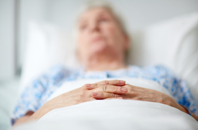 Elderly Sick Ill Old Person Hospital Bed - Shutterstock