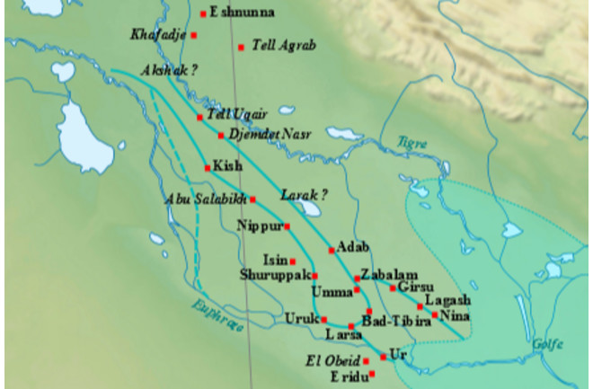 map of sumer