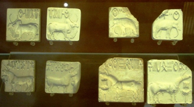 Seals and their impressions from the Indus Valley Civilization, showing undeciphered symbols (Credit: Wikimedia commons)