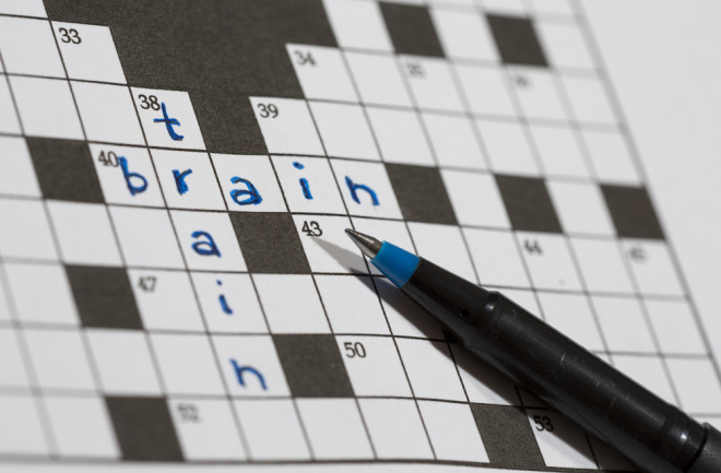brain game crossword puzzle - shutterstock