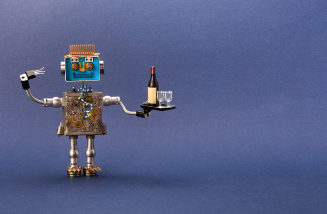 Robot Toy Serving Wine, Waiter, Bartender - Shutterstock