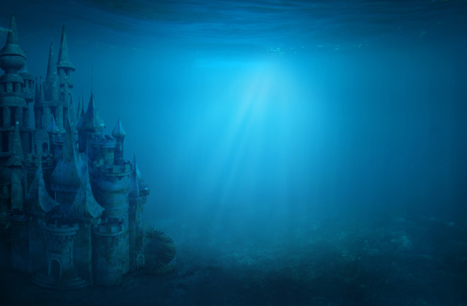 Underwater Castle, Atlantis Concept Art - Shutterstock