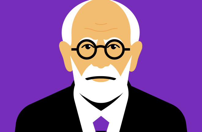 Depiction of Psychologist Sigmund Freud