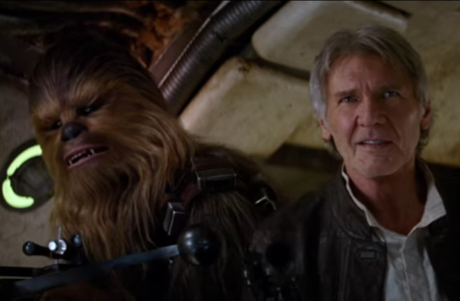 Han Solo and Chewbacca in &quot;Star Wars: The Force Awakens.&quot; Credit: Disney | Lucasfilm
