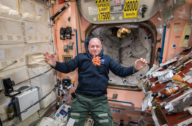 astronaut Scott Kelly in space