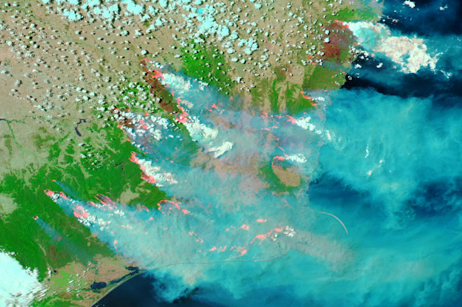 Australian Bushfires Seen From Space