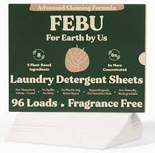 FEBU Laundry Detergent Sheets  Plant-based, Concentrated