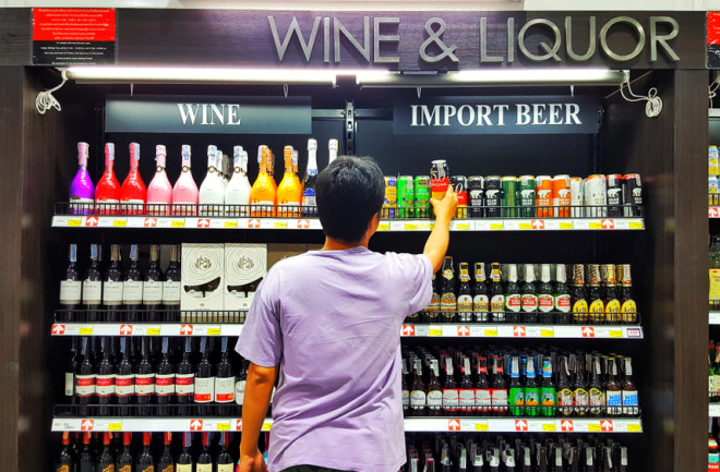Booze selection alcohol shopping