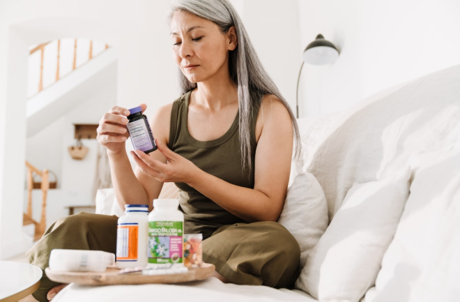 Woman taking supplements