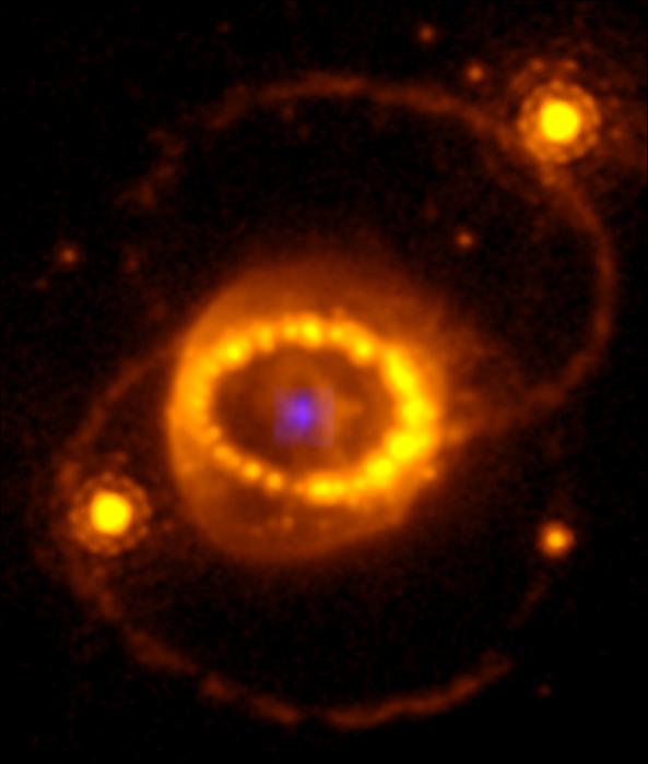 Ein Neutronenstern ruht im Zentrum der Supernova 1987A