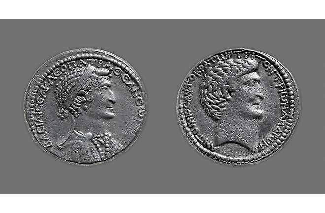 cleopatra and mark antony coin eastern Mediterranean - public domain|433pxx660px