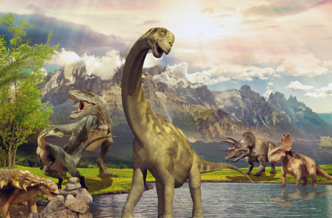 dinosaurs - lake - Shutterstock