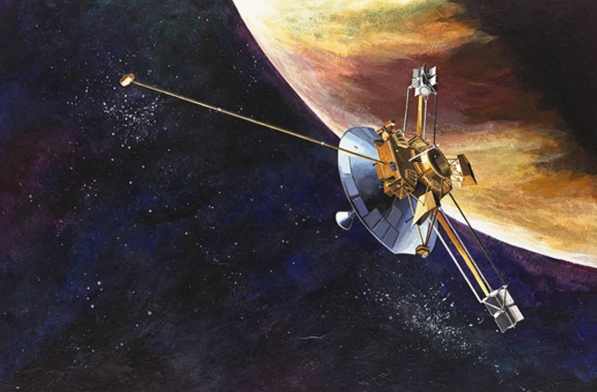 Pioneer 10 flies past Jupiter as the first mission to the giant planet. (Credit: NASA on the Commons (Flickr))
