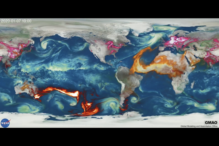 In Psychedelic Colors, This NASA Visualization Reveals the Global Impact of Smoke From Wildfires