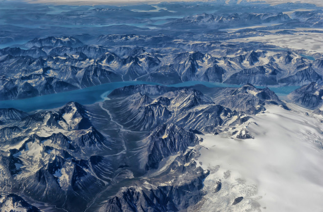 greenland ice sheet from above