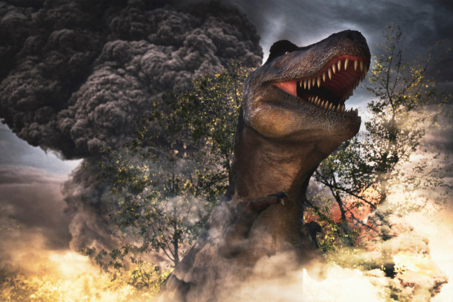 Asteroids fall on the dinosaurs