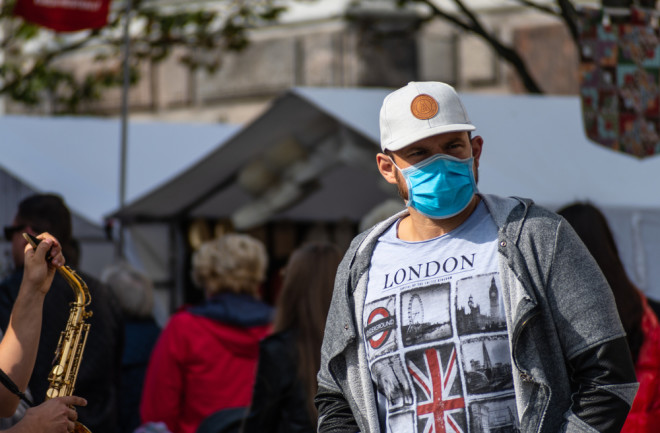 Masked man in United Kingdom