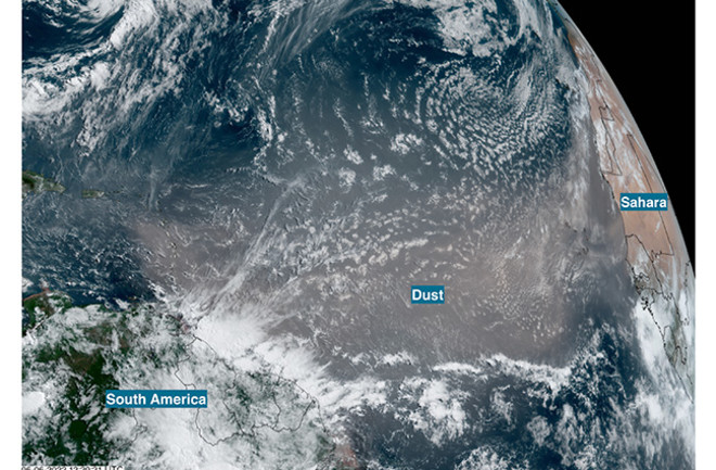 GOES-16 Satellite Spies Giant Saharan Dust Plume