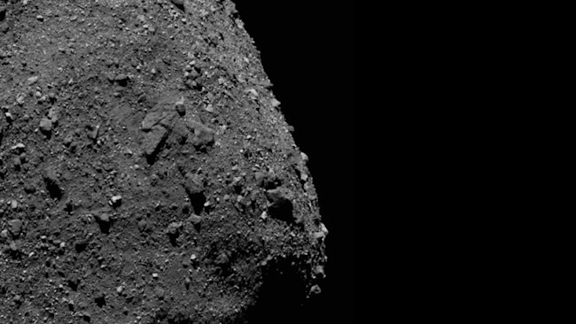 Close up of the surface of Bennu, showing off its odd debris-laden surface. Taken December 2, 2018 by OSIRIS-REx. NASA.