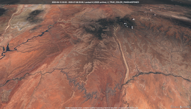 Satellite Image of the sacred lands of Bears Ears