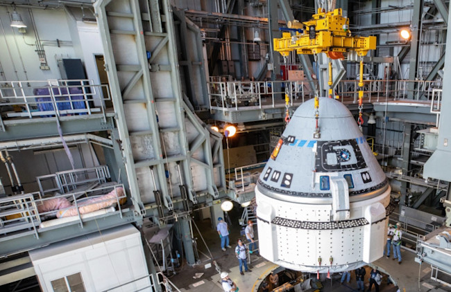 The other private space capsule: Boeing's CST-100 Starliner had a rocky unpiloted test last December, but could soon be flying with a crew. (Credit: NASA/Cory Huston)