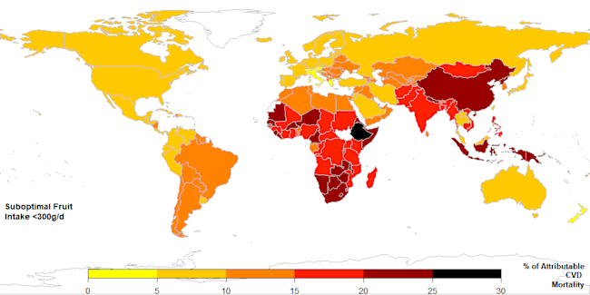 Fruit Consumption Map - Global Dietary Database