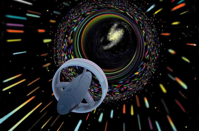 Wormhole travel as envisioned by Les Bossinas for NASA