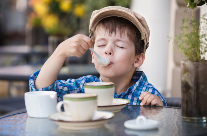 Child at cafe