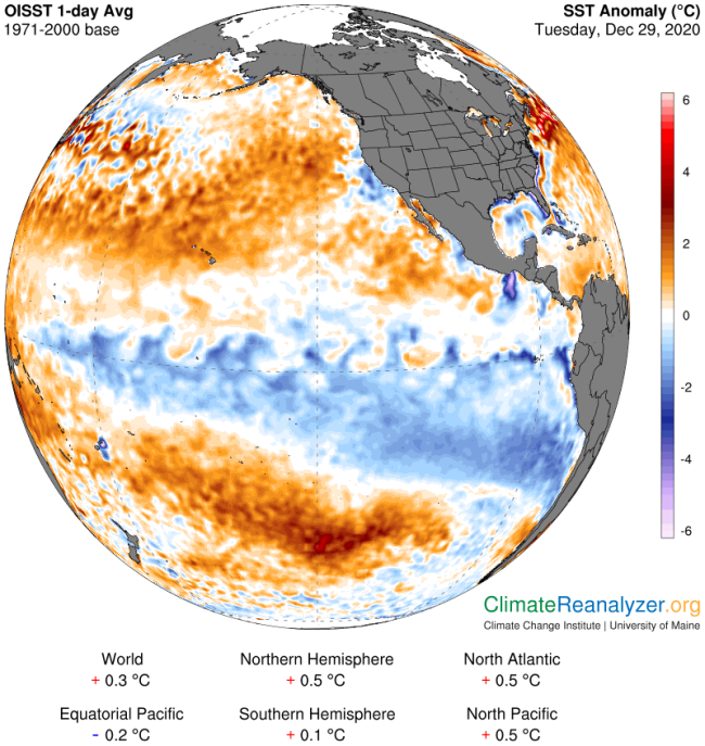 Seas Surface Temperature Anomalies in the Pacific Ocean
