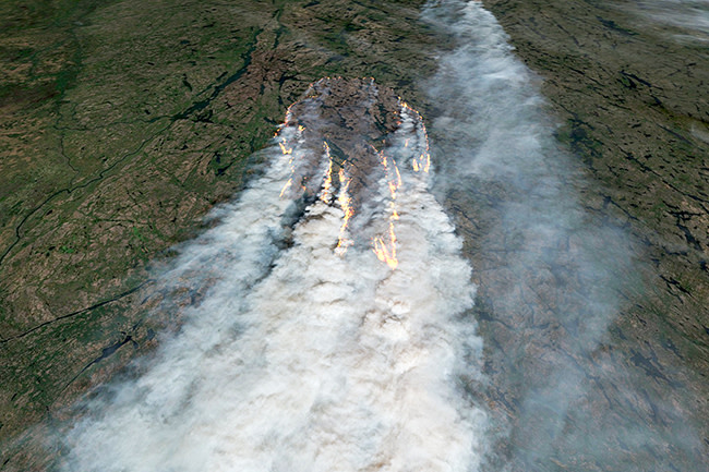 Satellite View of Canadian Wildfire
