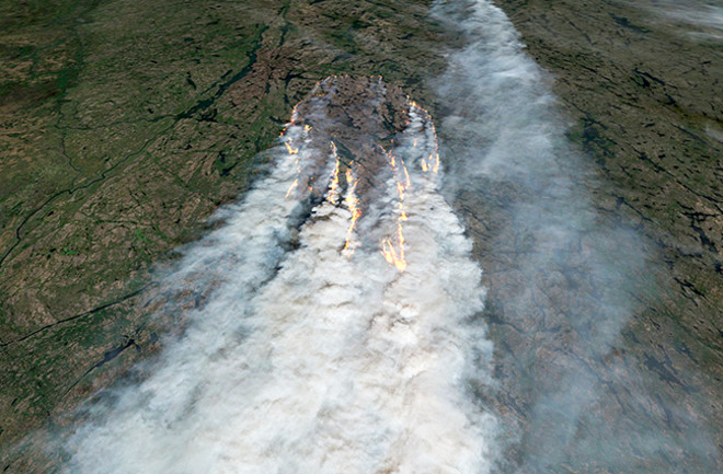 Satellite View of Canadian Wildfire