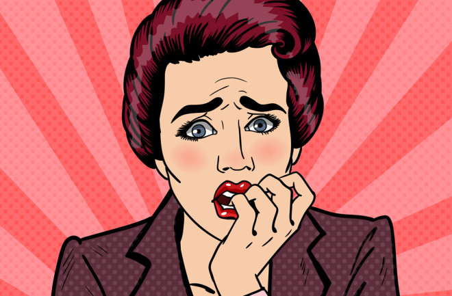 Nervous Woman Biting Nails - Shutterstock