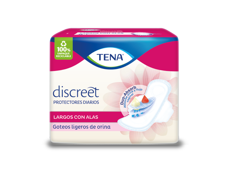 Protectores Diarios Discreet Largos Con Alas Tena 