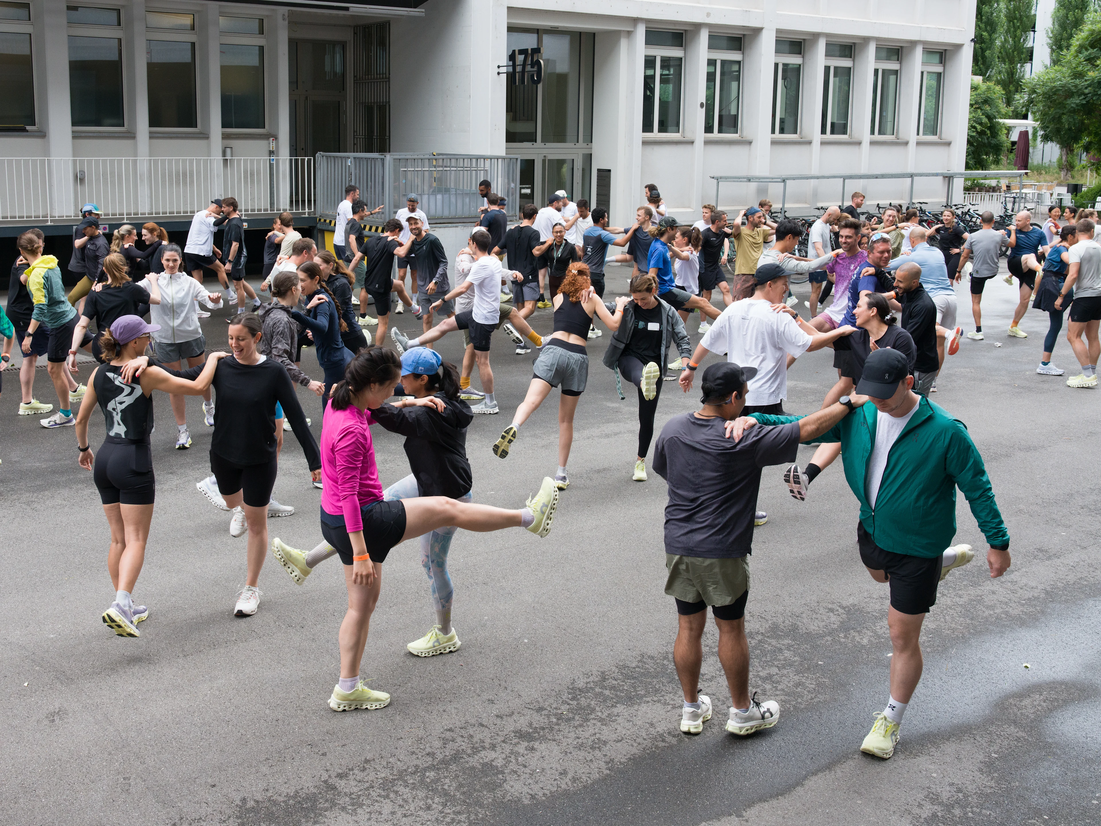 People warming up for a run