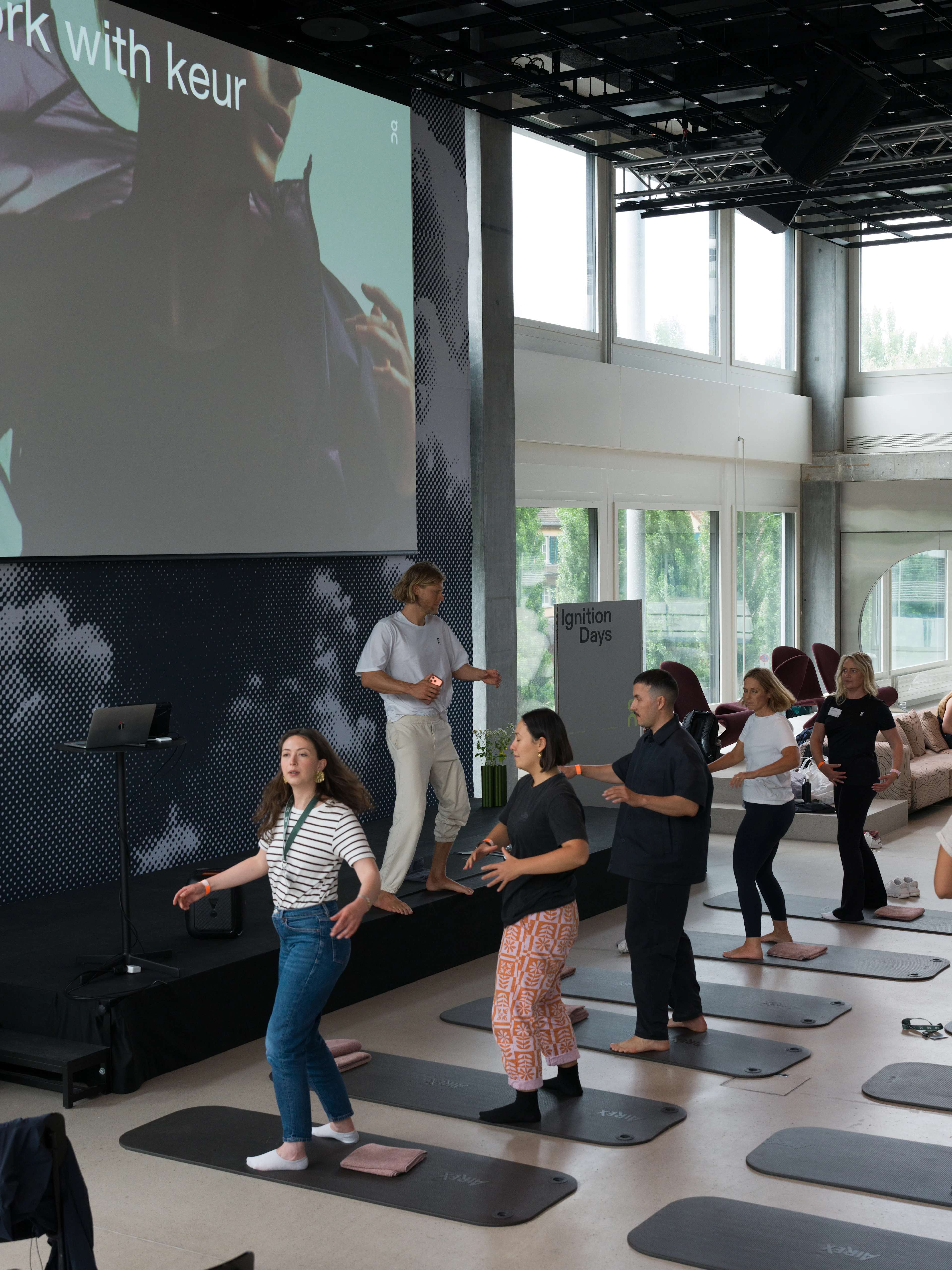 People doing breathwork