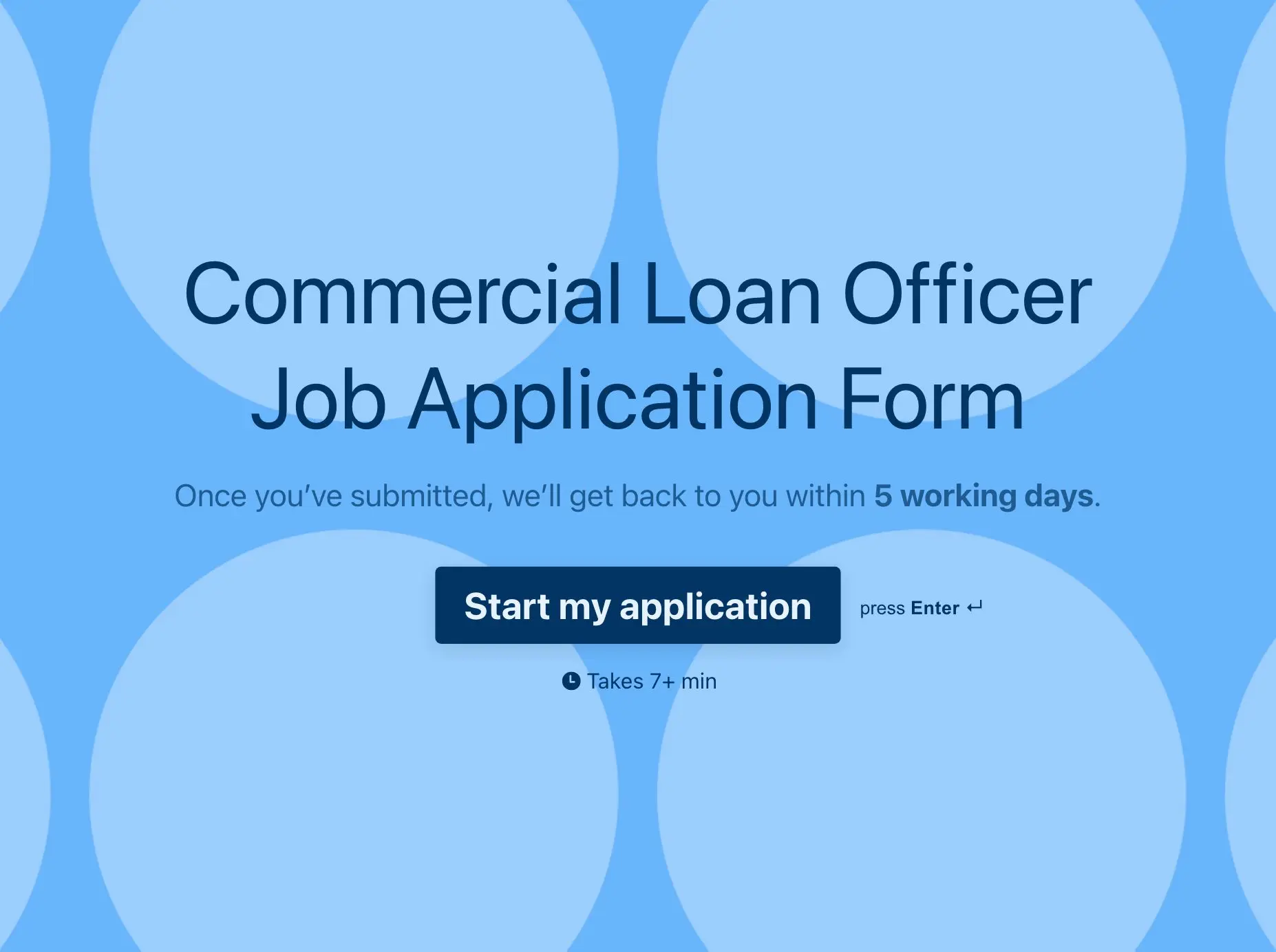 Commercial Loan Officer Job Application Form Template Hero
