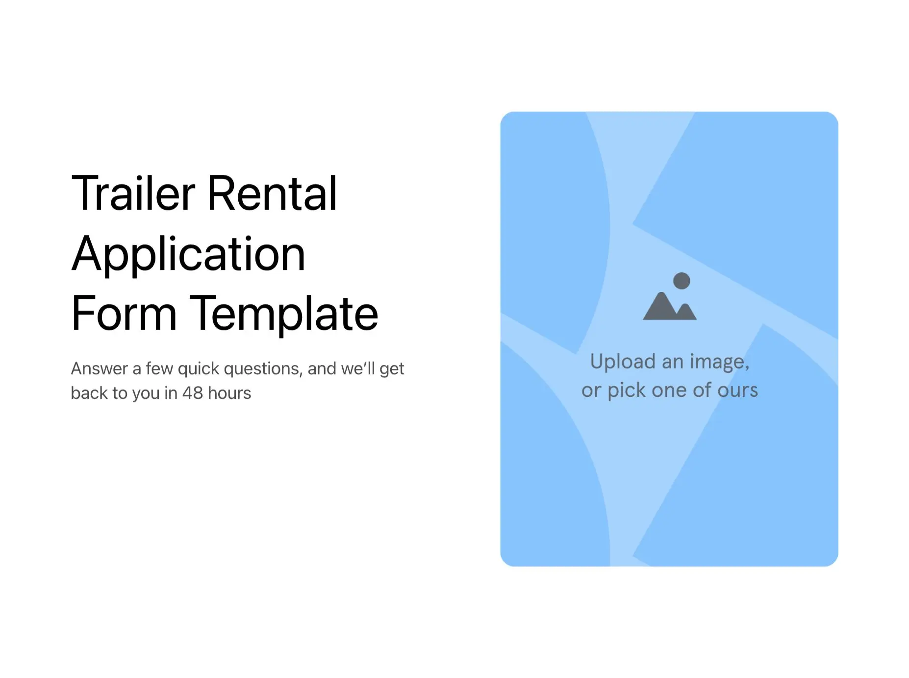 Trailer Rental Application Form Template Hero