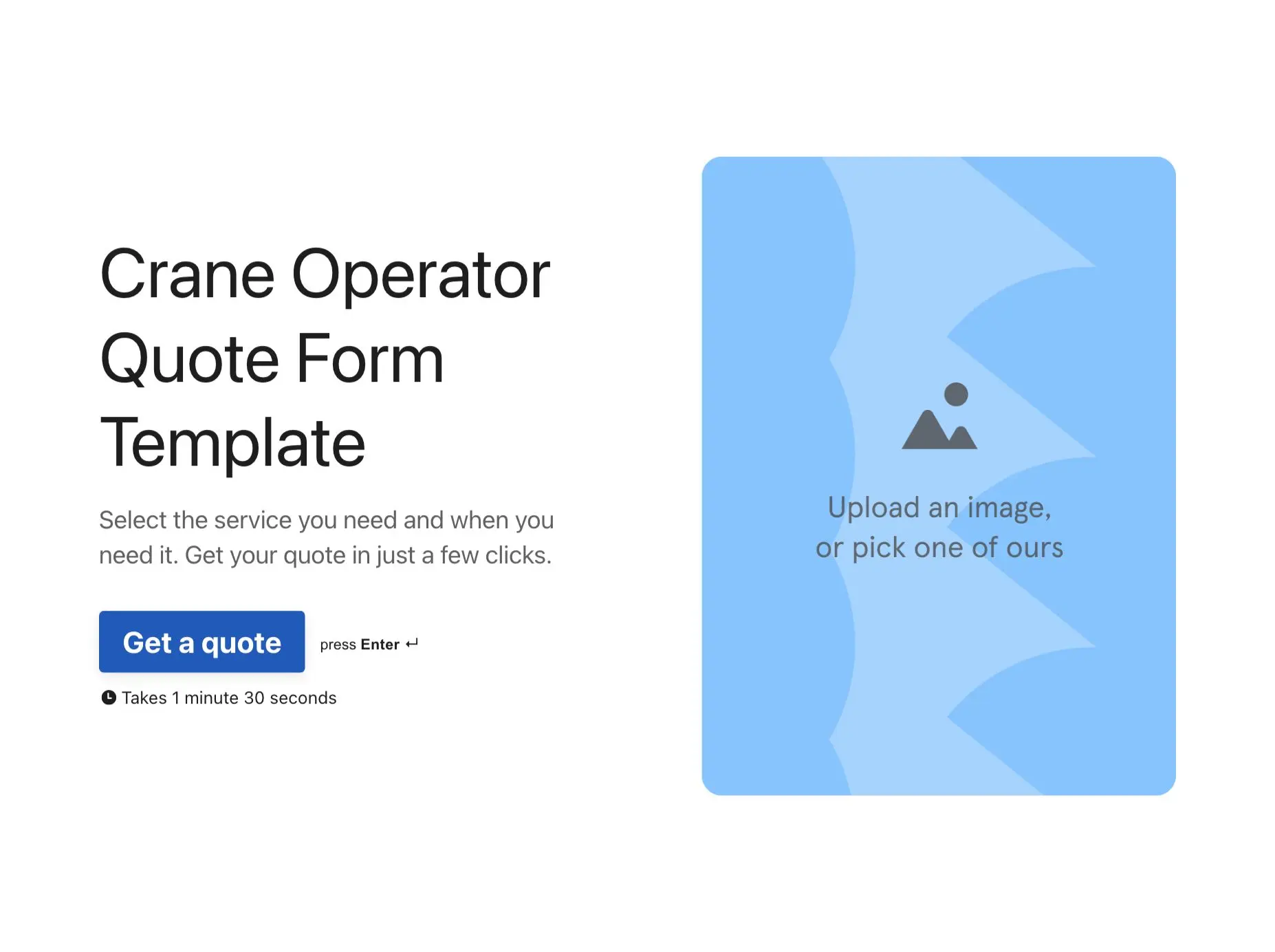 Crane Operator Quote Form Template Hero