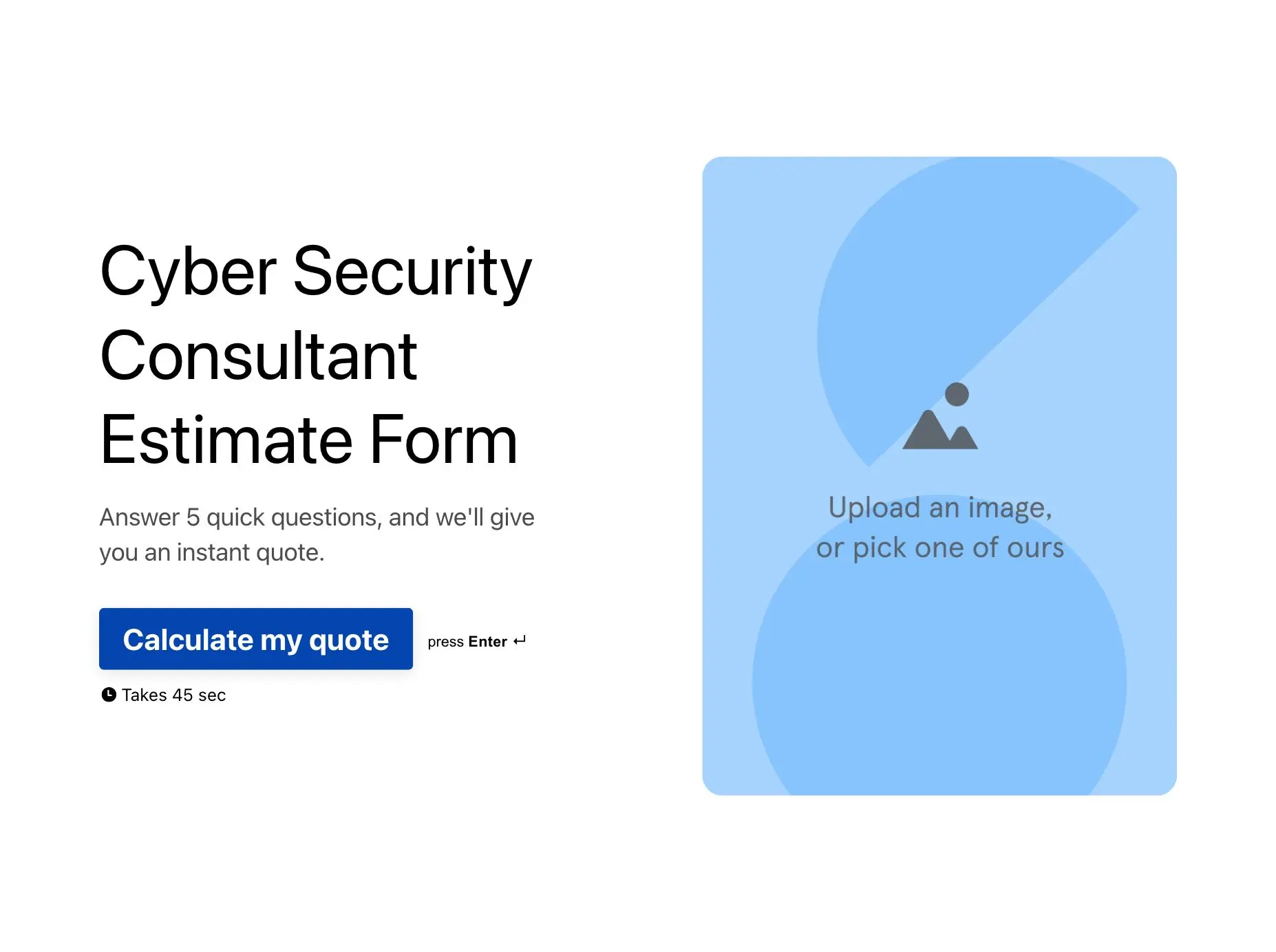 Cyber Security Consultant Estimate Form Template Hero