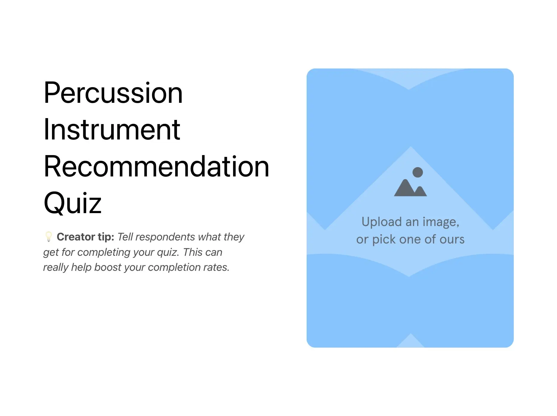 Percussion Instrument Recommendation Quiz Template Hero