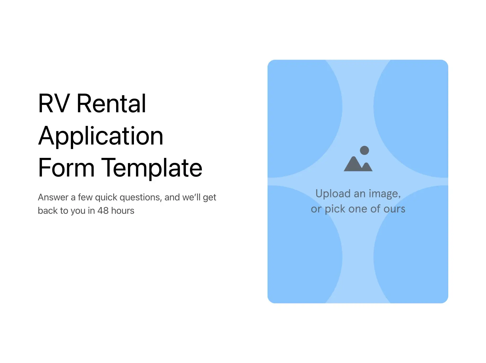 RV Rental Application Form Template Hero