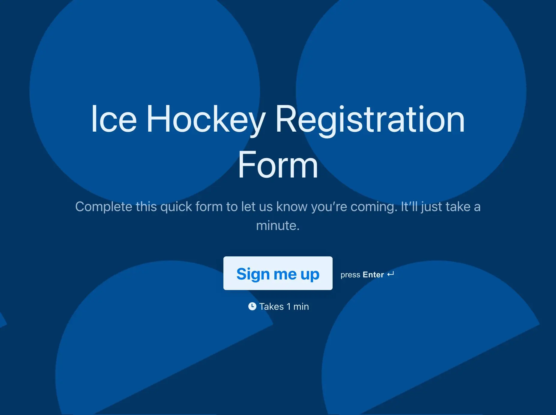 Ice Hockey Registration Form Template Hero